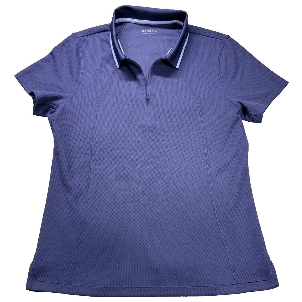 Athleta Women's Medium Purple Athletic Polo‎ Shirt Short Sleeve Golf Active Top